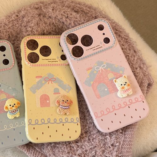 适用iphone17promax苹果16手机壳13立体可爱小狗14韩风15高颜值软
