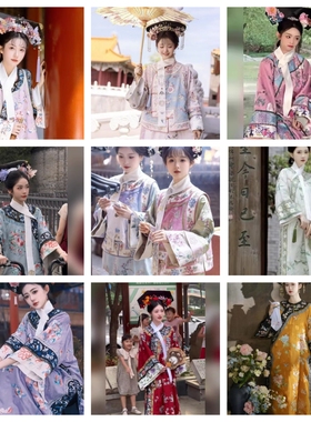 出租古装汉服清朝满族格格装公主宫廷贵妃旗袍旗装清代汉女服租赁