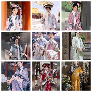 出租古装汉服清朝满族格格装公主宫廷贵妃旗袍旗装清代汉女服租赁