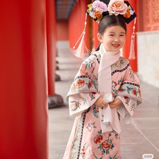租汉服古装出租清朝格格装儿童小女孩满清旗装可爱公主清代宫女装