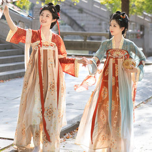 租汉服古装出租唐制齐胸襦裙飘逸仙气宫廷宫女拍照写真舞蹈表演服