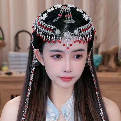 出租少数民族服装头饰配饰额饰蒙古族草原风配饰流苏发箍发饰租赁