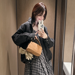 partysu韩国正品代购2025松弛感短款羽绒服女立领保暖休闲外套