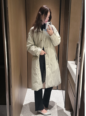 partysu韩国代购2025冬季新款中长款羽绒服女宽松保暖外套