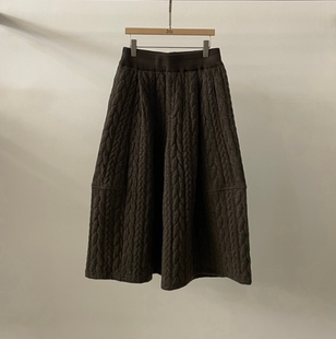 2DA P韩国正品 代购 2026麻花纹松紧腰半身裙女冬休闲A字裙 DARIMI