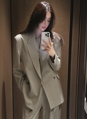 Partysu正品 韩国代购春简约风日常通勤气质百搭显瘦西服外套
