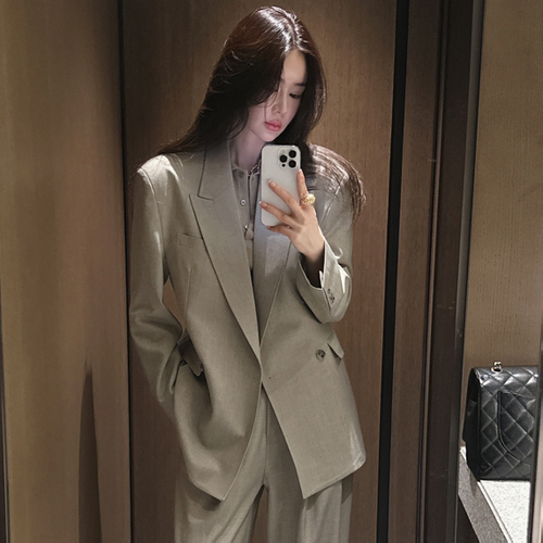 Partysu正品 韩国代购春简约风日常通勤气质百搭显瘦西服外套