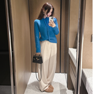 partysu韩国正品代购2025慵懒风连帽飘带针织衫宽松百搭软糯毛衣