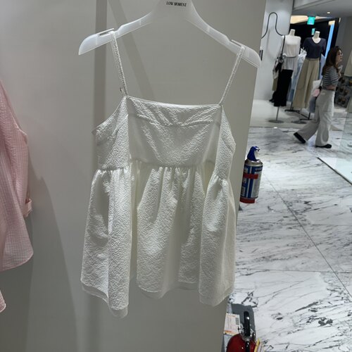 韩国正品代购 LOW MOMENT春季新款甜美风减龄纯色吊带娃娃衫背心