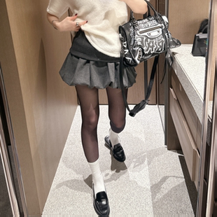 partysu韩国正品代购2025百褶半身裙女短裙层次感蛋糕裙A字裙显瘦