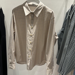 SECOND 衬衫 GROW韩国正品 百搭休闲翻领宽松格子时尚 代购 THE
