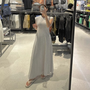 新款 春季 极简风无袖 连衣裙女长款 显瘦气质连衣裙 韩国正品 修身 代购