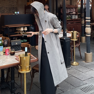 Partysu正品 韩国代购秋 随性又好搭松弛感大牌风长款风衣外套