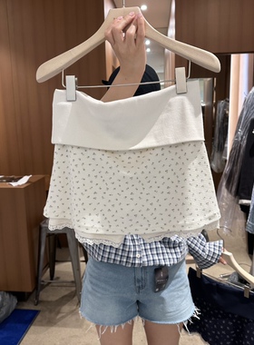 韩国正品代购 REPERTORY春季新款清新淡雅碎花翻边防走光半身裙