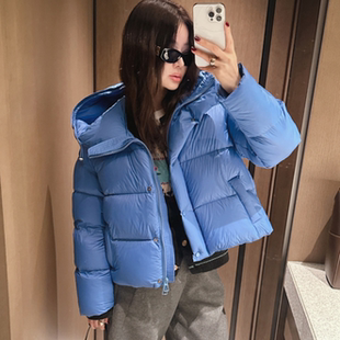 partysu韩国正品代购2025泡芙羽绒服女短款连帽蓬松面包服外套