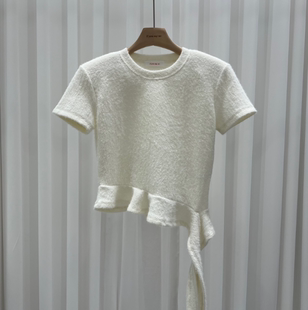 PLUM 针织衫 YOU 女 2025荷叶边短袖 SAY 代购 Q韩国正品