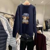 2025可爱风小狗提花针织衫 GABRIELLE韩国正品 代购 女宽松慵懒毛衣