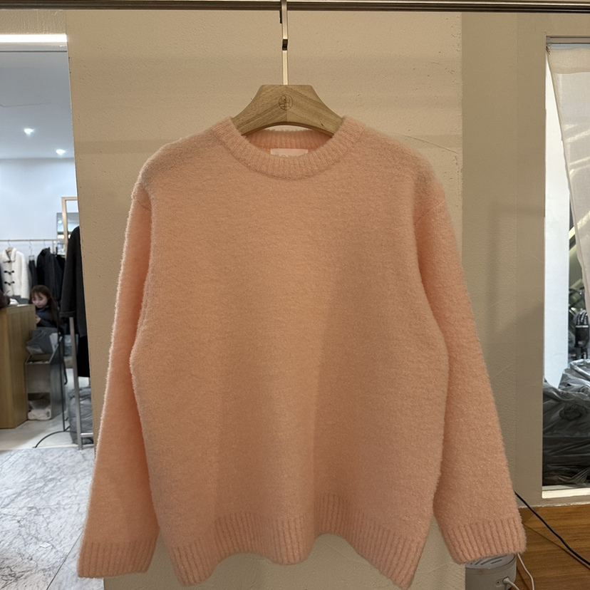 BPLAN韩国正品代购2025极简风圆领套头毛衣女宽松针织衫上衣