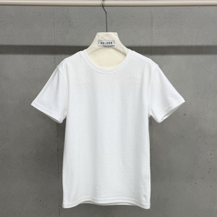 P韩国正品 修身 代购 T恤女百搭净版 上衣 2025极简风圆领短袖 HELDER