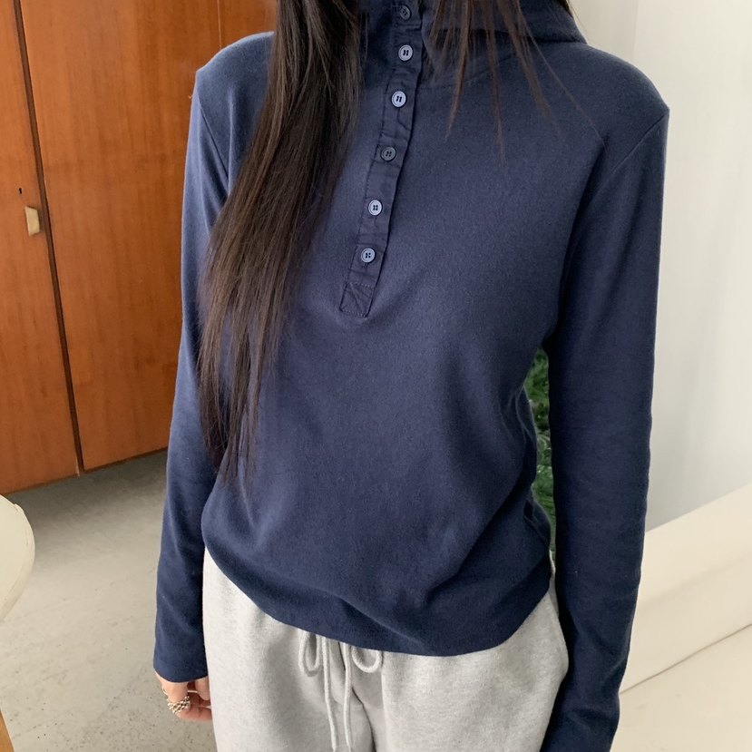 SUNDER MARKET韩国正品代购2025连帽长袖T恤女宽松百搭休闲上衣