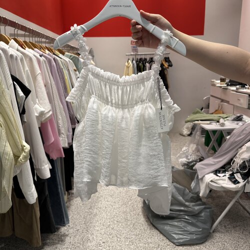 韩国正品代购 ATPZ夏季新款甜妹风立体温柔花朵肩带褶皱时尚背心