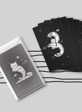 涂手toshow 十万喵星人计划原创设计限量明信片纪念插画