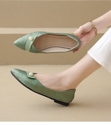 2025新款晚晚鞋仙女风配裙子的鞋子伴娘法式尖头浅口平底单鞋女夏