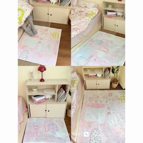 原创插画加厚柔软仿羊绒地毯