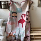 红椅子 shop·歪店针织挂毯童趣ins感沙发盖毯壁饰线毯 why