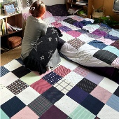 布洛格 shop歪店可折叠易收纳打理多彩格纹地毯卧室地垫 why