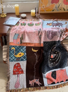 No!why shop·歪店针织挂毯童趣ins感沙发盖毯壁饰线毯