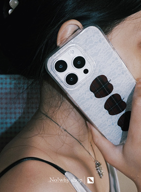 [清仓特价]No!why shop·歪店原创手机壳“蕾丝苹果”双层imd全包大孔光面壳适用于iPhone
