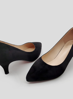 【真皮内里】绒面宽脚高跟鞋肥脚胖脚大脚骨40女鞋加肥加宽41-43