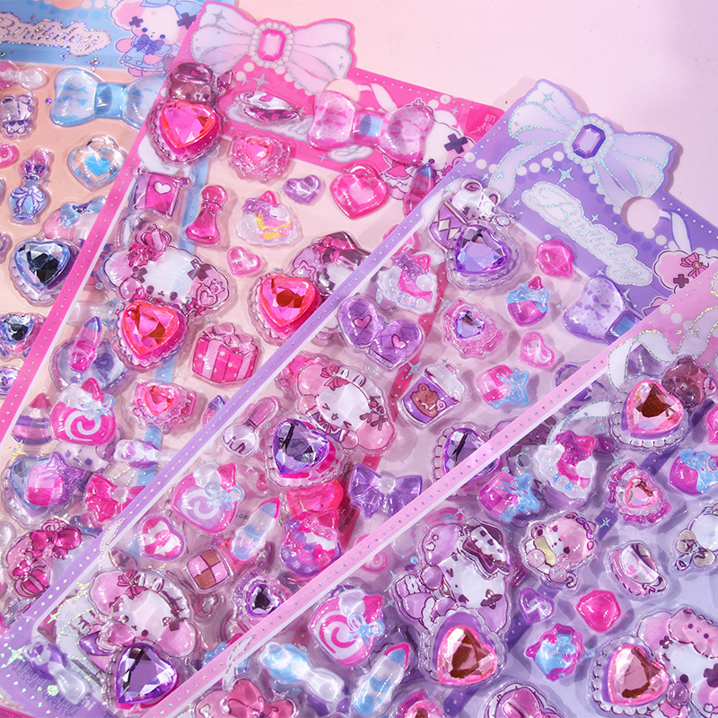 小狗浮雕宝石贴画水晶钻石贴纸