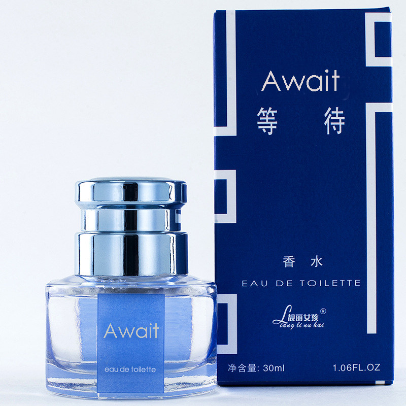 自动包邮 批 await香水白蓝红女士男学生清新古龙花果香调30ml