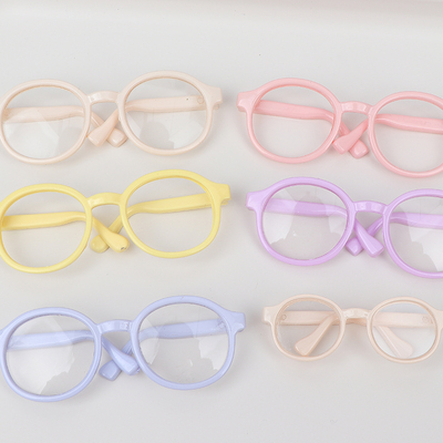 10cm15cm20cm棉花娃娃眼镜彩色糖果透明马卡龙眼镜玩偶公仔小配件