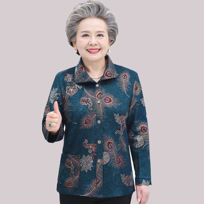 中老年人夏装女奶奶装衬衫70岁保暖上装