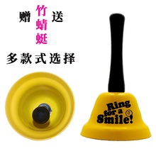 铃铛手摇儿童玩具手抓大传唤铃上课铃彩色手持老人叫人手摇铃铛