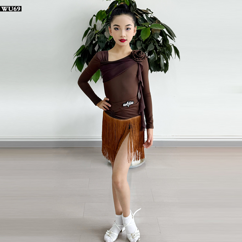 女童秋冬季新款拉丁舞练功服新款