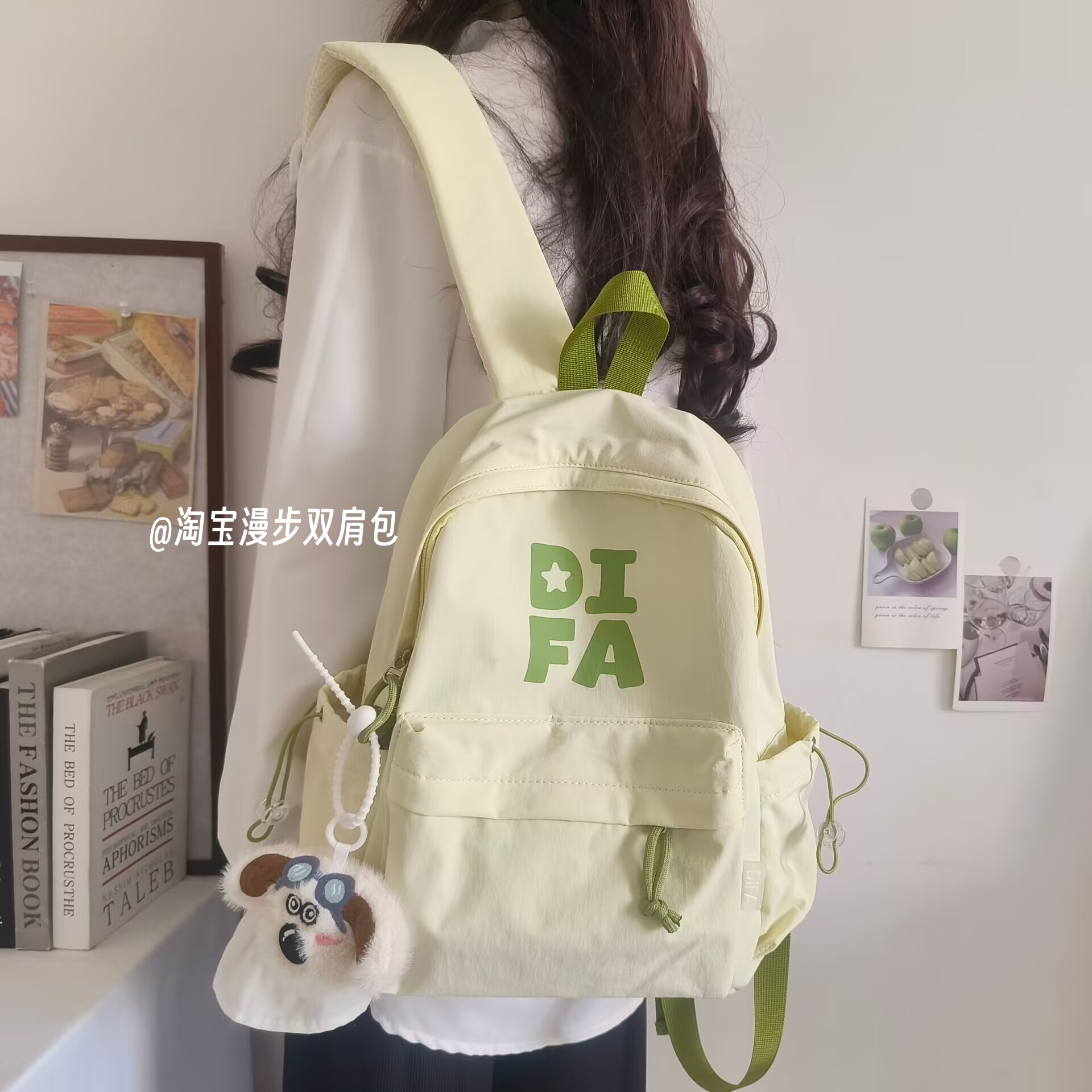 轻便出游户外小背包字母大学生上课包通勤中学生双肩包休闲百搭