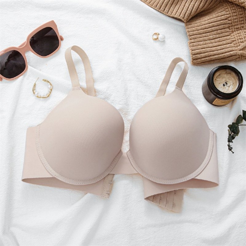 女式有钢圈光面舒适大胸显小无痕