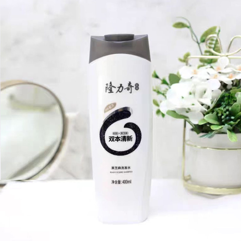 隆力奇黑芝麻洗发水400ml黑亮润泽滋养补水顺爽洗发乳男女洗发露