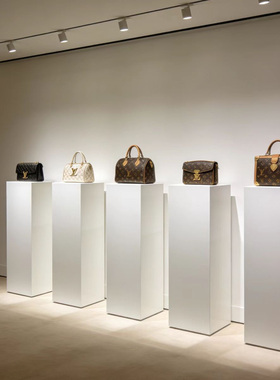 烤漆地台展示台方形白色立柱橱窗底座展示架商业陈列展柜展会展台