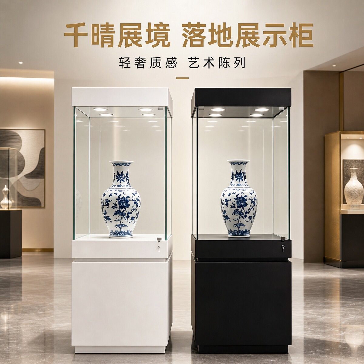 博物馆展会商铺专用烤漆展示柜定制橱窗快闪店免安装陈列架展台