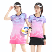 羽毛球服连衣裙速干透气运动休闲时尚 网排球乒乓定制比赛队服 短袖