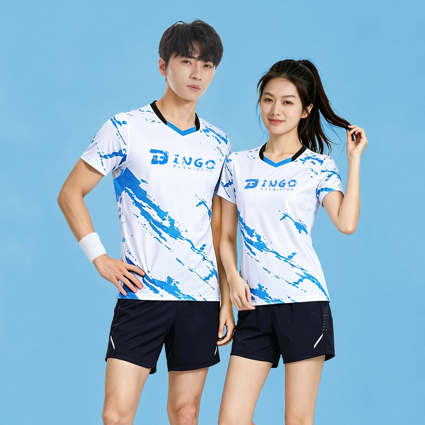 羽毛球服男女同款短袖速干运动T恤网乒气排球比赛团购定制队服