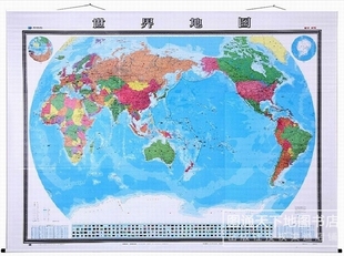 大气 3米X2.2米 2022世界地图挂图 卷轴带挂绳挂图 世界地图全图 精装 领导办公室会议室 超大 星球地图出版 社