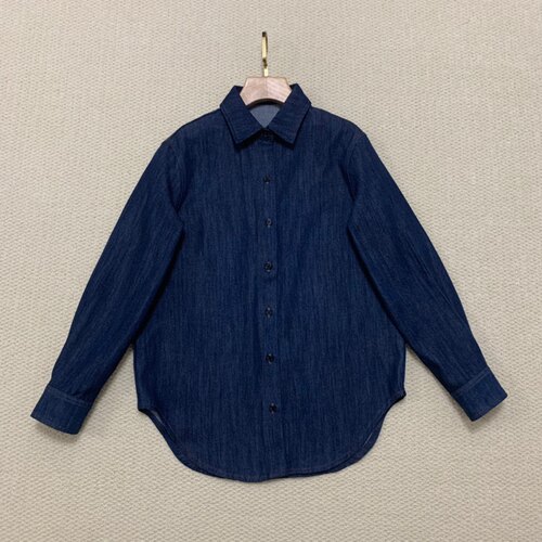 Th春夏新品女装 棉混纺长袖宽松牛仔外套衬衫 P0104505