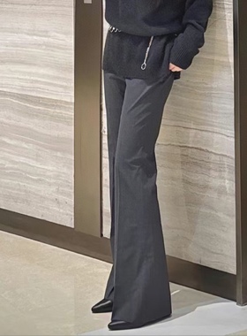 Th经典长裤 羊毛混纺高腰微喇休闲长裤 M0101238  显腿长