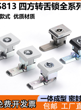MS813配电箱柜一字转舌锁不锈钢AE箱柜门锁威图柜三角四角小方锁